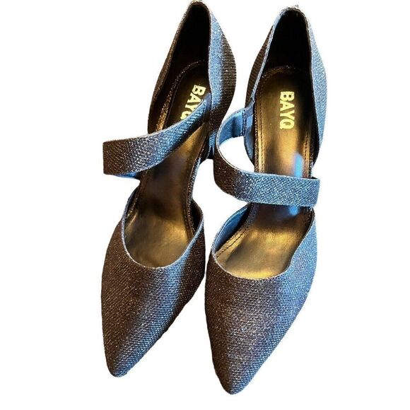 Women's BAYQ Sparkly Strappy Black Heel Size 10 - Picture 4 of 4